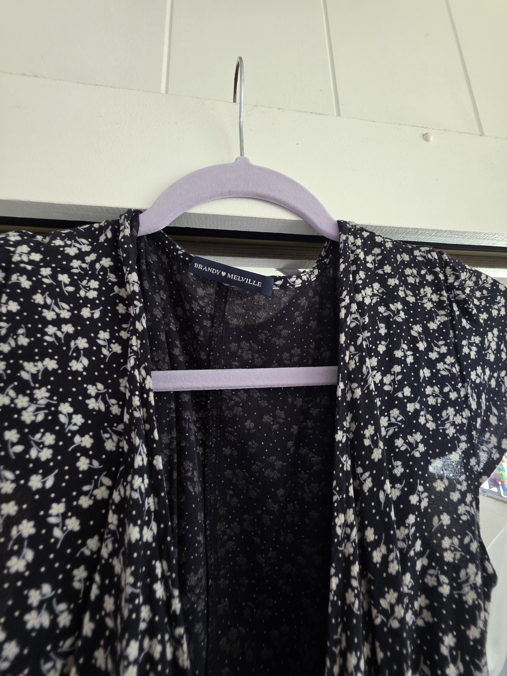 Brandy Melville Black Floral Wrap Maxi Dress - Picture 2 of 5